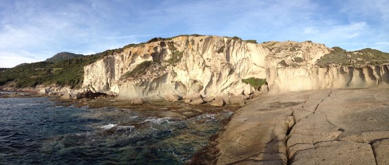 Fototapeta na wymiar seaside cliffs at bosa, sardinia, italy