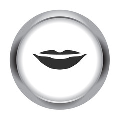 Lips smile simple icon on colorful background