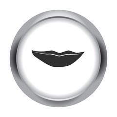 Lips smile simple icon on colorful background