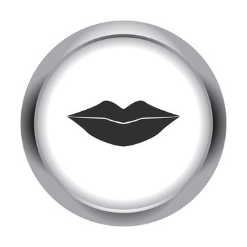 Lips smile simple icon on colorful background