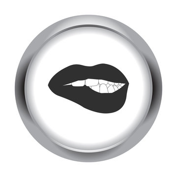Lips simple icon on colorful background