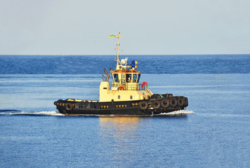 Tugboat in sea