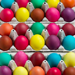 Multi-colored Easter eggs.