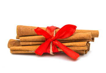 Fragrant cinnamon sticks isolated