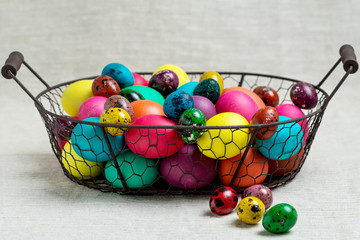 Multi-colored Easter eggs.