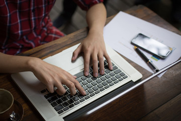 business man working in outdoor using laptop