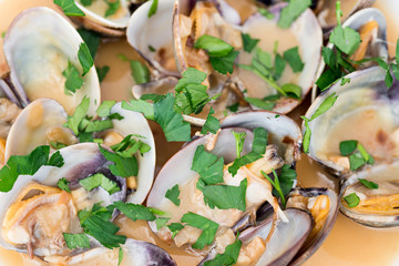 Clams with marinara sauce