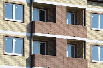 Balconies and windows of a multi-storey new house