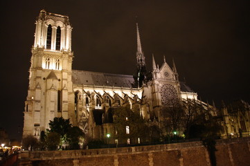 Cathedral Notre Dame at night, Paris, Fracne © emar