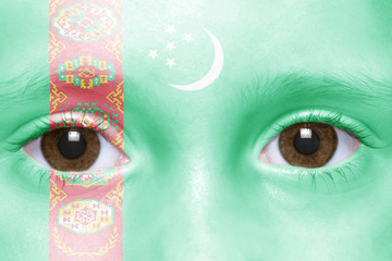 human's face with turkmen flag