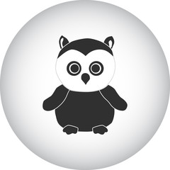 Owl stuffed plush toy simple icon on colorful background