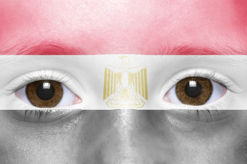 human's face with egyptian flag