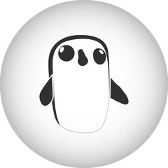 Pengiun stuffed plush toy simple icon on colorful background