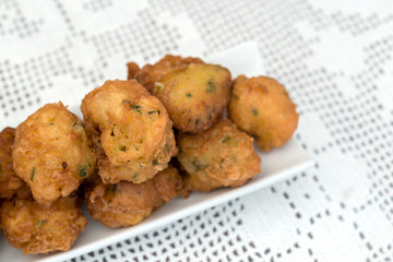 Detail of some cod fritters