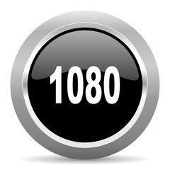1080 black metallic chrome web circle glossy icon