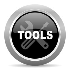 tools black metallic chrome web circle glossy icon