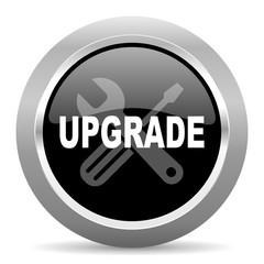 upgrade black metallic chrome web circle glossy icon