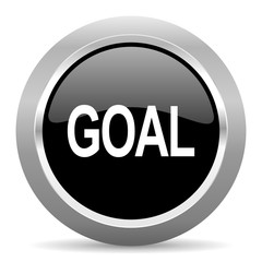 goal black metallic chrome web circle glossy icon