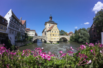 Fototapeta na wymiar Street view of a old historic town Bamberg in Bavaria, Germany.