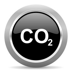 carbon dioxide black metallic chrome web circle glossy icon