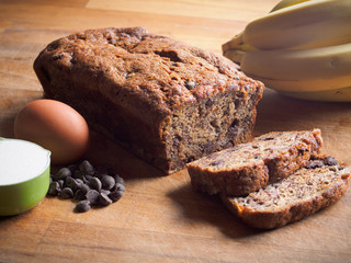 Banana loaf with chocolate chips