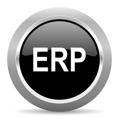erp black metallic chrome web circle glossy icon