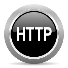 http black metallic chrome web circle glossy icon