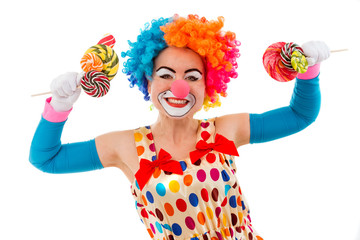 Funny playful clown