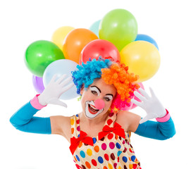 Funny playful clown