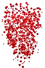 background of red hearts