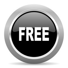free black metallic chrome web circle glossy icon