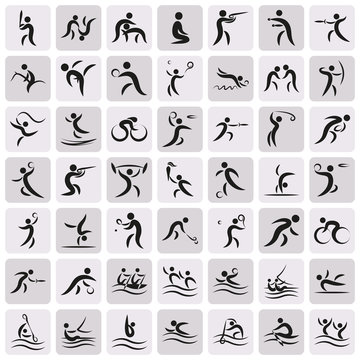 Simple Olympic games icon set