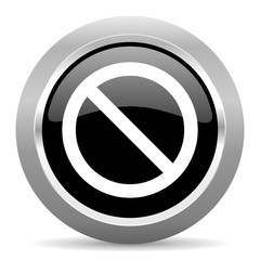 access denied black metallic chrome web circle glossy icon