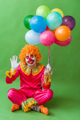 Obraz na płótnie Canvas Funny playful clown