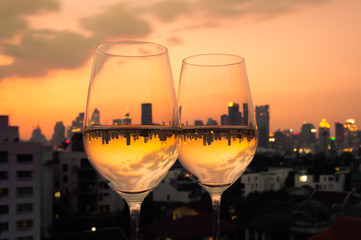Dinning in the city.