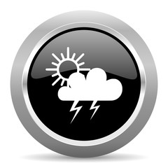 storm black metallic chrome web circle glossy icon
