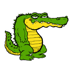 Obraz premium Alligator cartoon vector illustration