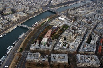 Buildings on the banks of Seine, Paris, France - view from the Eiffel Tower © emar