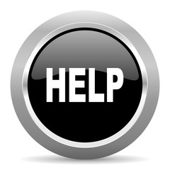 help black metallic chrome web circle glossy icon