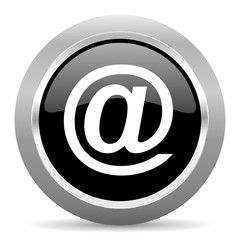 Obraz premium email black metallic chrome web circle glossy icon