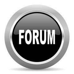forum black metallic chrome web circle glossy icon