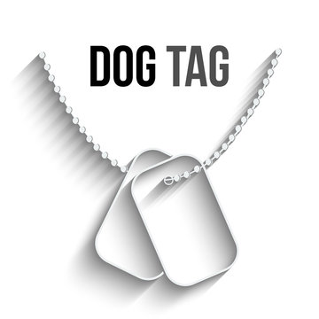 Dog Tags with Chain Vector Icon