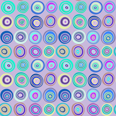 Seamless stylish hand drawn pattern. Vector illustration with concentric circles