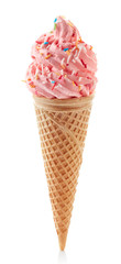 ice cream cone with pink icecream