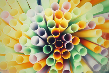 Colorful drinking straws