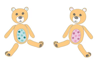 Foto op geborsteld aluminium Aap Teddy Bear Baby Reveal Gender Reveal