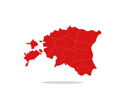 recommend clip art: Estonia map with regions illustrated