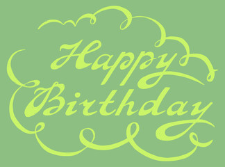 Hand drawn Happy Birthday lettering rough typography