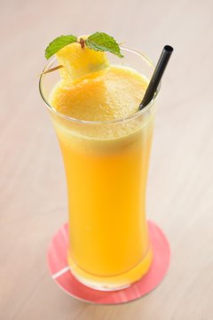 Orange Juice with mint leaf 