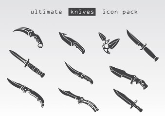 Different type of knives. Inspired by popular shooter game . - obrazy, fototapety, plakaty